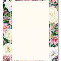 Floral Accent Bordered Blank Card Invitation
