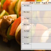 Food Themed Weekly Planner Aug 2 to Aug 8 2009