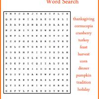 Fun Thanksgiving Word Search