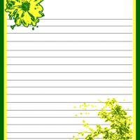 Green and Yellow Floral Stationery