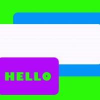 Green Hello Name Tag