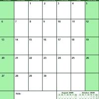 Green September 2009 Calendar