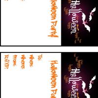 Halloween Bats Invitation Cards