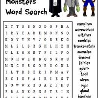 Halloween Monsters Word Search