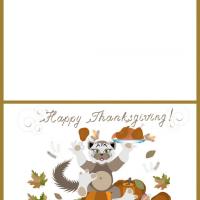 Happy Thanksgiving Cat Greeting Cards