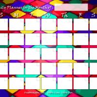Harlequin Themed Blank Monthly Calendar
