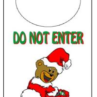 Holiday Bear Do Not Enter Door Knob Hanger