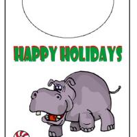 Holiday Hippo Door Knob Hanger