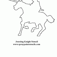 Jousting Knight Stencil