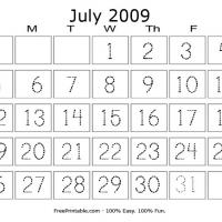July 2009 Writing Calendar