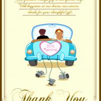 Just Married Thank You Card