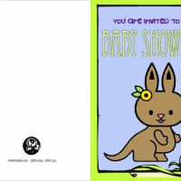 Kangaroo Blank Baby Shower Invitation