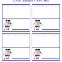 Kid Playing Soccer Place Cards