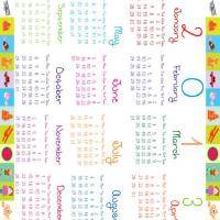 Kids Colorful Blocks 2013 Calendar