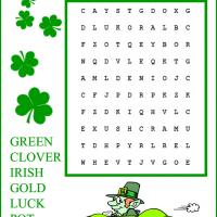Kids Easy St. Patrick's Day Word Search