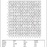 Letter F Word Search