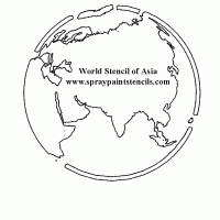 Map of Asia Stencil