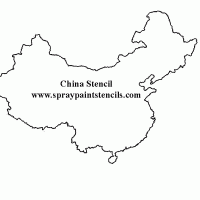 Map of China Stencil