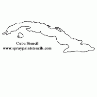 Map of Cuba Stencil