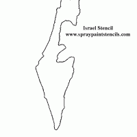 Map of Israel Stencil