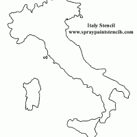 Map of Italy Stencil