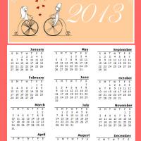 Married Couple in Love on a Bike 2013 Calendar