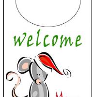 Holiday Mouse Door Knob Hanger