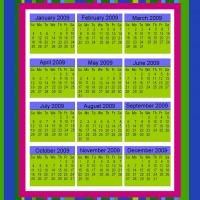 Multicolored Stripes 2009 Calendar