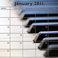 Music Theme January 2011 Calendar
