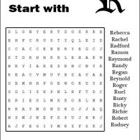 Names Starting With R Word Search