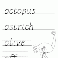 Letter o writing