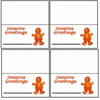 Orange Gingerbread Man Place Card