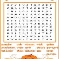 Orange Jack-O-Lantern Word Search