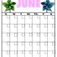 Paper Spinners For June Blank Calendar