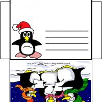 Penguin With Santa Hat Envelope