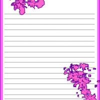 Pink and Violet Floral Stationery