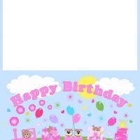 Pink Birthday Train Card