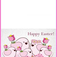 Pink Easter Chicken Card
