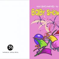 Pink Festive Blank Baby Shower Invitation