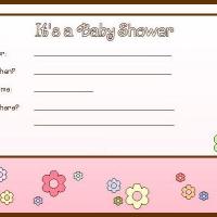 Pink flower Baby Shower Invitation