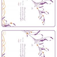 Plum with Orange Heather Reception Card Invitation