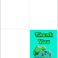Pokemon Bulbasaur Thank You Card