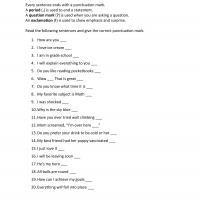 Punctuation Worksheet