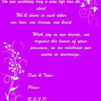 Purple Floral Wedding Invite