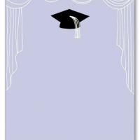 Purple with Curtain Blank Card Invitation