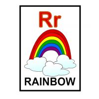 R is for Rainbow Flash Card
