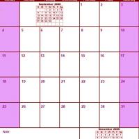 Red &amp; Pink October 2009 Calendar