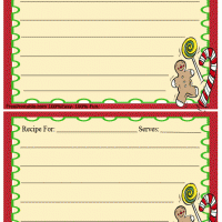 Red and Green Bordered Gingerbread Recipe Card