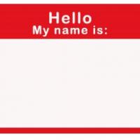 Red Hello Name Tag