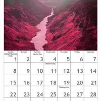 Red November Scenery Calendar